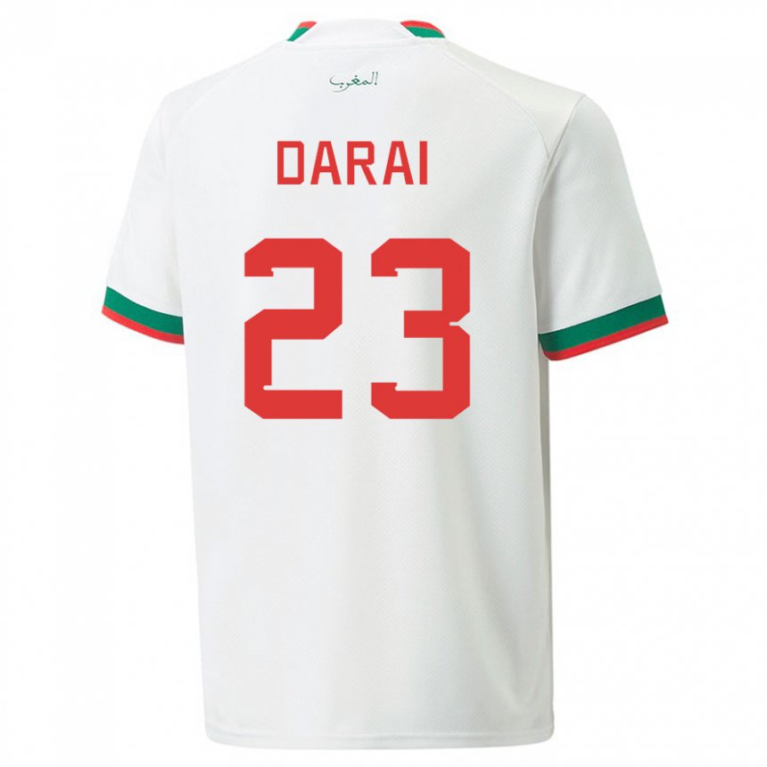 Niño Camiseta Marruecos Hamza Darai #23 Blanco 2ª Equipación 22-24 La Camisa México