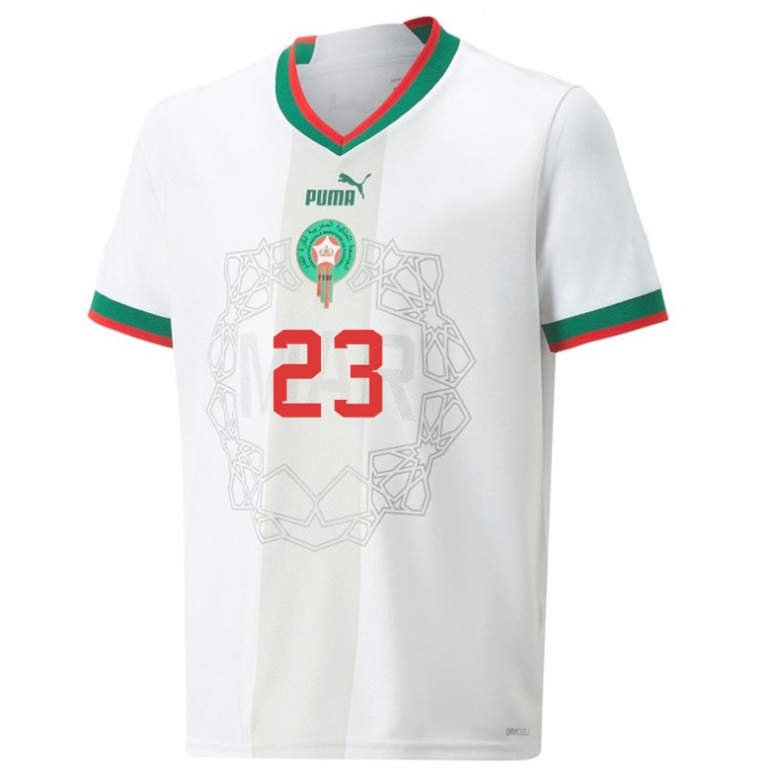 Niño Camiseta Marruecos Hamza Darai #23 Blanco 2ª Equipación 22-24 La Camisa México
