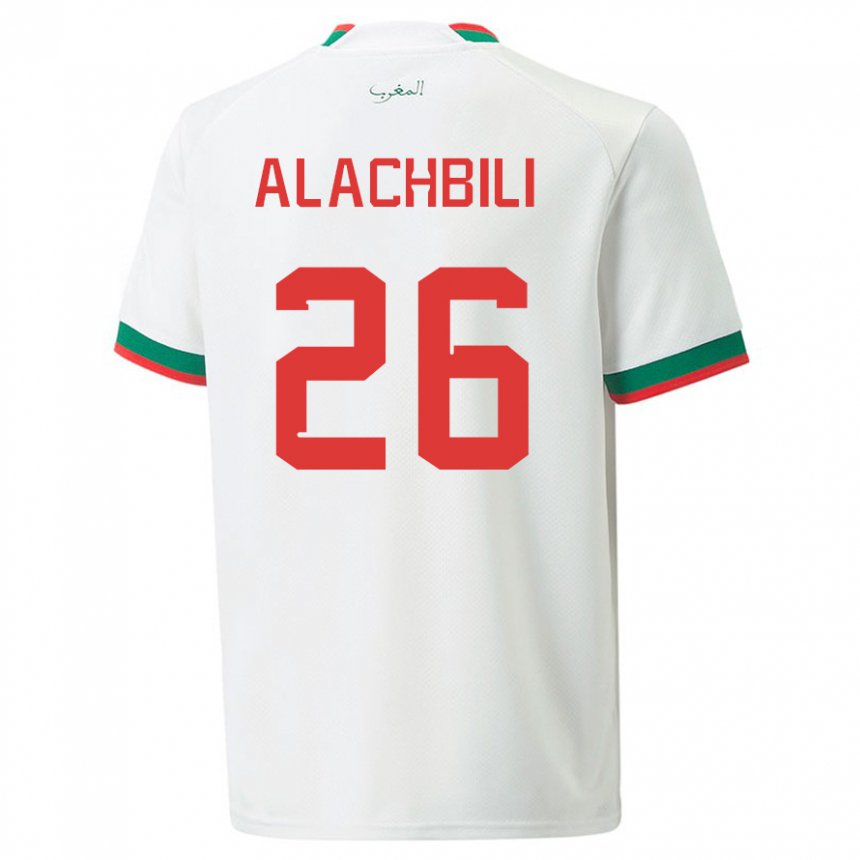 Niño Camiseta Marruecos Taha Alachbili #26 Blanco 2ª Equipación 22-24 La Camisa México