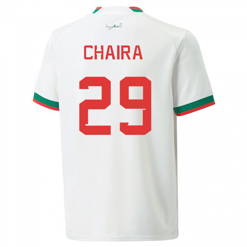 Niño Camiseta Marruecos Ilyas Chaira #29 Blanco 2ª Equipación 22-24 La Camisa México