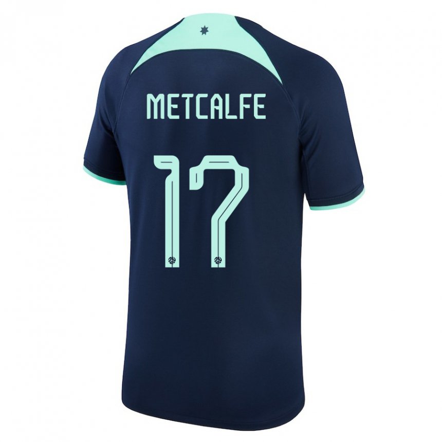 Niño Camiseta Australia Conor Metcalfe #17 Azul Oscuro 2ª Equipación 22-24 La Camisa México