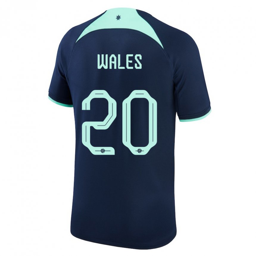 Niño Camiseta Australia Lachlan Wales #20 Azul Oscuro 2ª Equipación 22-24 La Camisa México