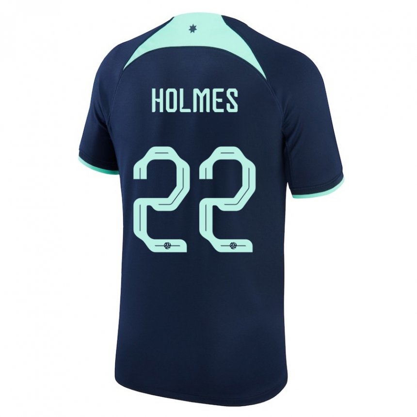 Niño Camiseta Australia Jordan Holmes #22 Azul Oscuro 2ª Equipación 22-24 La Camisa México