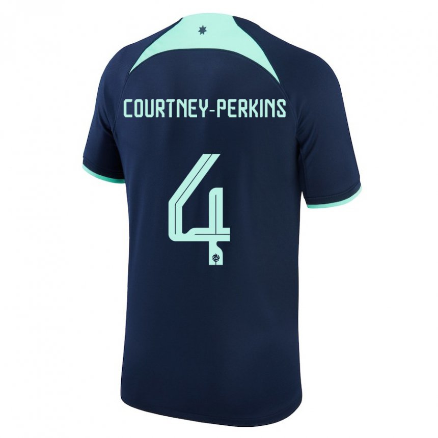 Niño Camiseta Australia Jordan Courtney Perkins #4 Azul Oscuro 2ª Equipación 22-24 La Camisa México