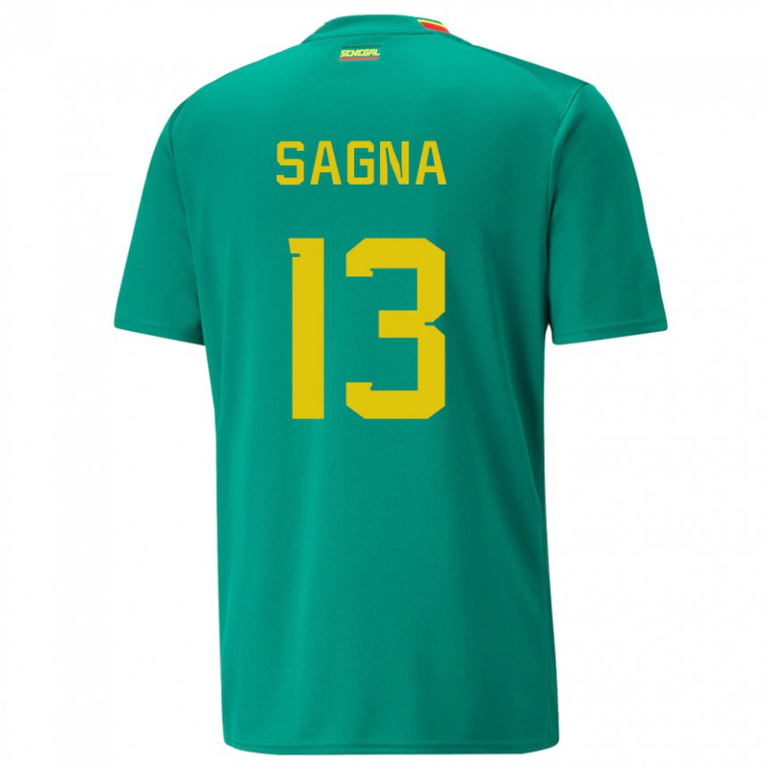 Niño Camiseta Senegal Jeannette Sagna #13 Verde 2ª Equipación 22-24 La Camisa México