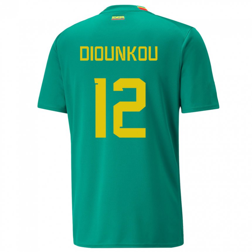 Niño Camiseta Senegal Alpha Diounkou #12 Verde 2ª Equipación 22-24 La Camisa México