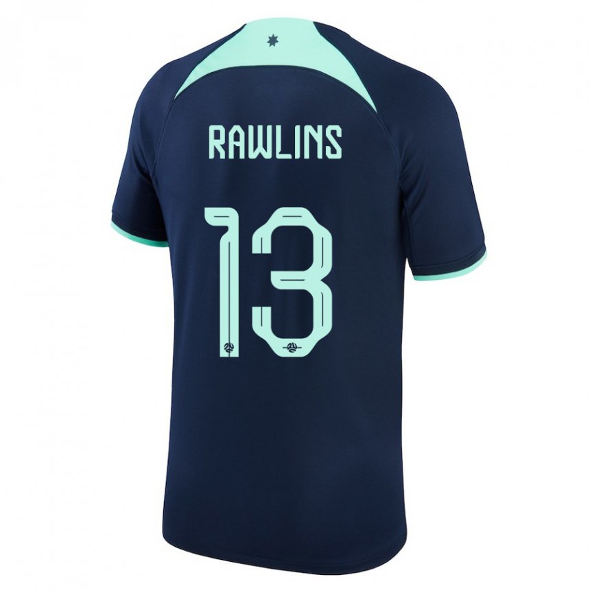 Niño Camiseta Australia Joshua Rawlins #13 Azul Oscuro 2ª Equipación 22-24 La Camisa México