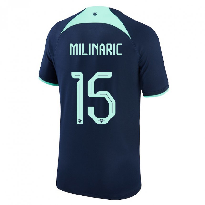 Niño Camiseta Australia Anton Milinaric #15 Azul Oscuro 2ª Equipación 22-24 La Camisa México