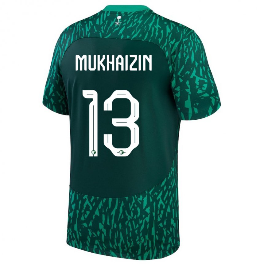 Niño Camiseta Arabia Saudita Raghad Mukhaizin #13 Verde Oscuro 2ª Equipación 22-24 La Camisa México