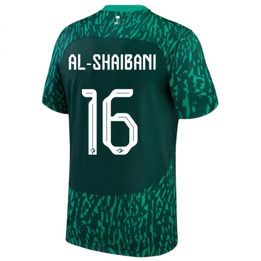 Niño Camiseta Arabia Saudita Asrar Al Shaibani #16 Verde Oscuro 2ª Equipación 22-24 La Camisa México