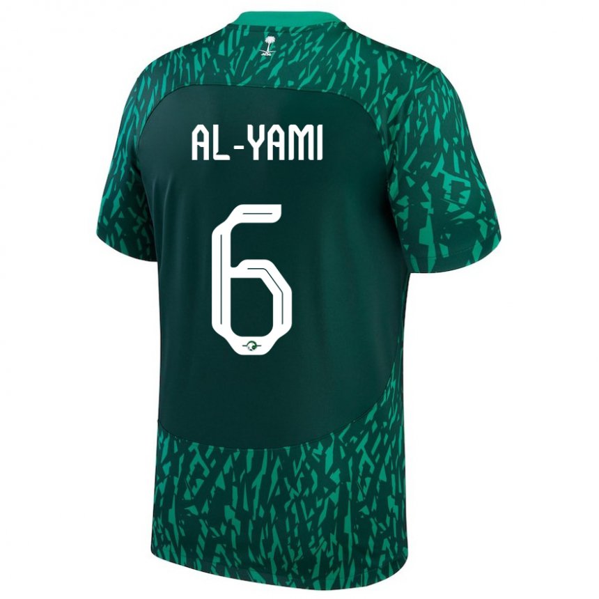 Niño Camiseta Arabia Saudita Mohammed Al Yami #6 Verde Oscuro 2ª Equipación 22-24 La Camisa México