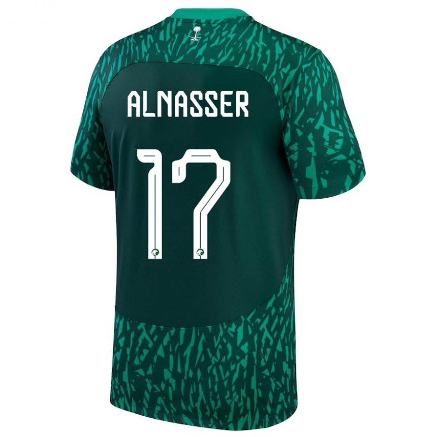 Niño Camiseta Arabia Saudita Saad Alnasser #17 Verde Oscuro 2ª Equipación 22-24 La Camisa México