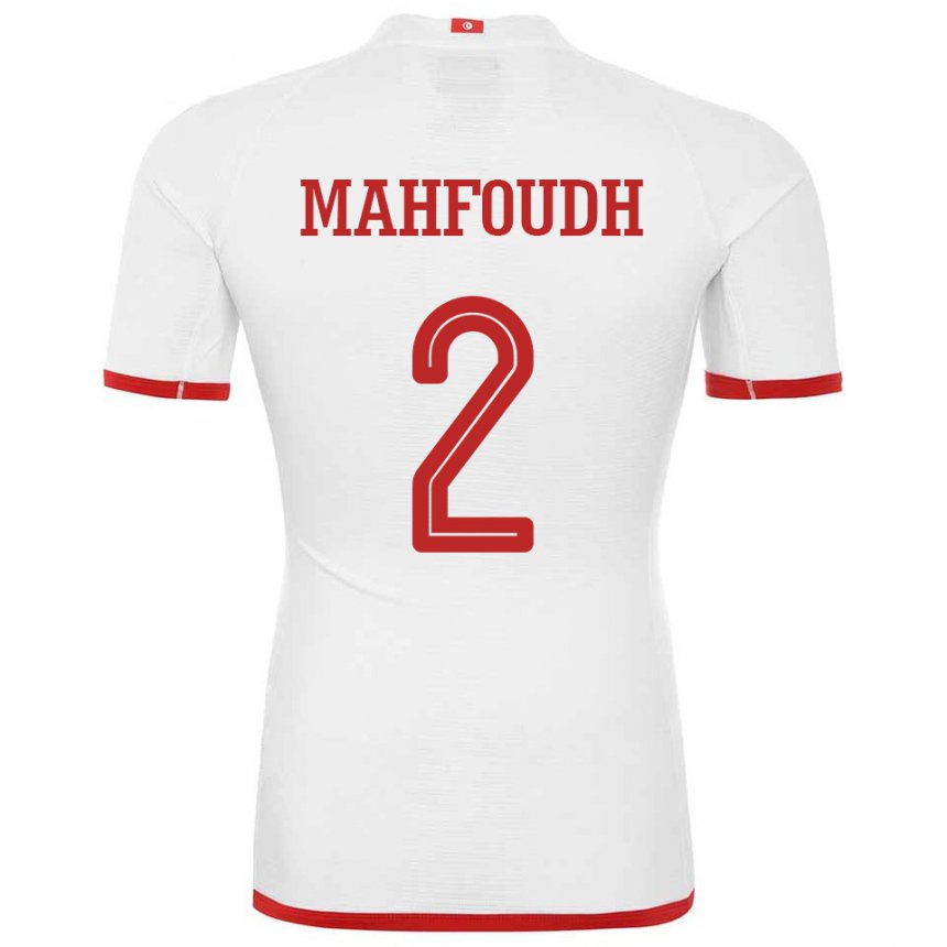 Niño Camiseta Túnez Dhikra Mahfoudh #2 Blanco 2ª Equipación 22-24 La Camisa México