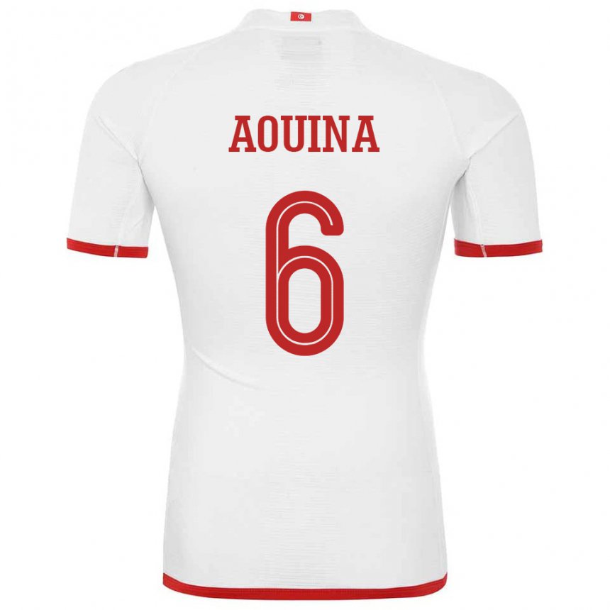 Niño Camiseta Túnez Rania Aouina #6 Blanco 2ª Equipación 22-24 La Camisa México