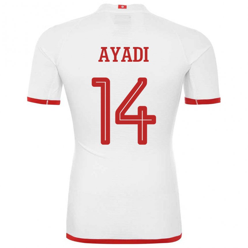 Niño Camiseta Túnez Ghada Ayadi #14 Blanco 2ª Equipación 22-24 La Camisa México