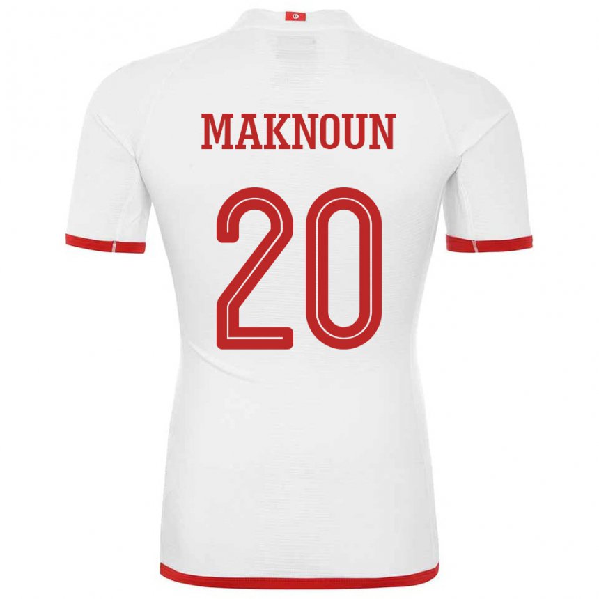 Niño Camiseta Túnez Leila Maknoun #20 Blanco 2ª Equipación 22-24 La Camisa México