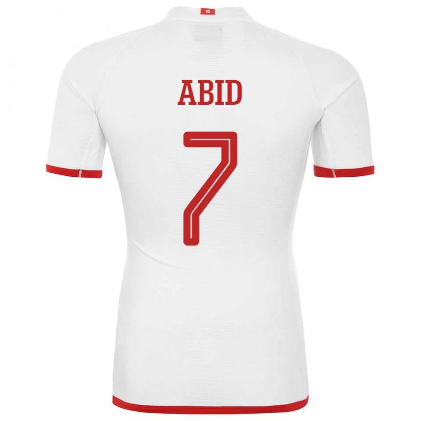 Niño Camiseta Túnez Aziz Abid #7 Blanco 2ª Equipación 22-24 La Camisa México