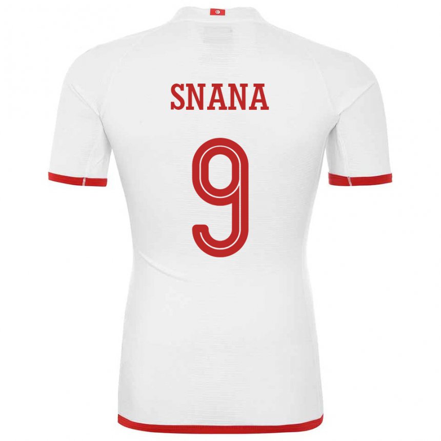 Niño Camiseta Túnez Youssef Snana #9 Blanco 2ª Equipación 22-24 La Camisa México