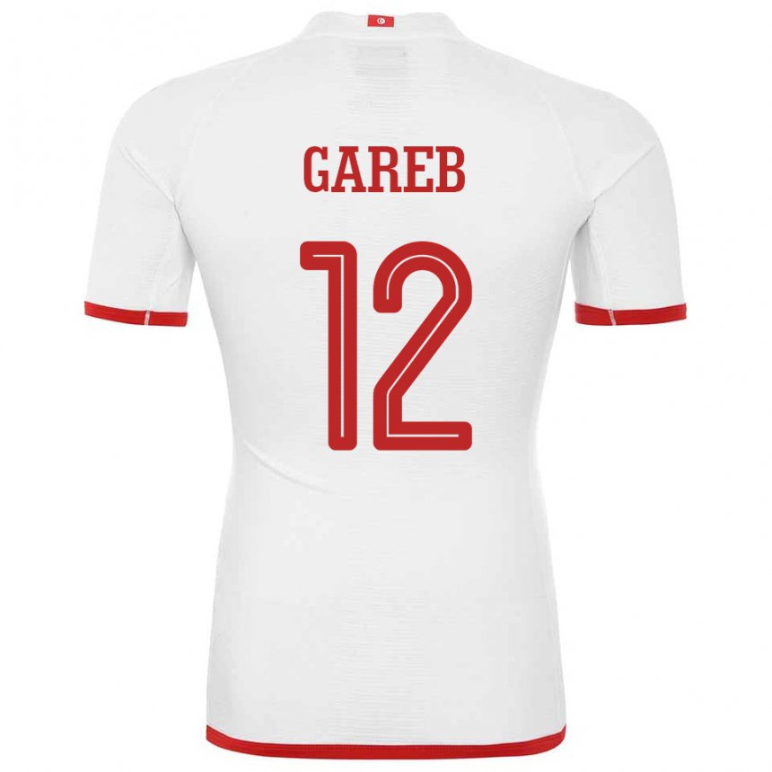 Niño Camiseta Túnez Adem Gareb #12 Blanco 2ª Equipación 22-24 La Camisa México