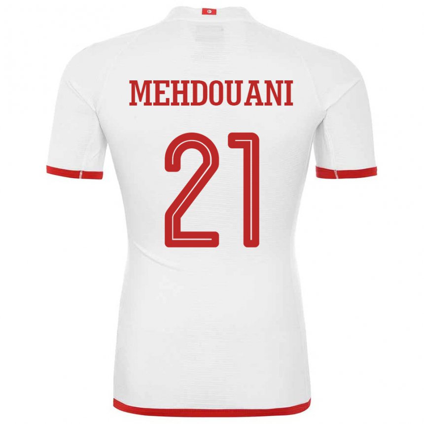 Niño Camiseta Túnez Firas Mehdouani #21 Blanco 2ª Equipación 22-24 La Camisa México