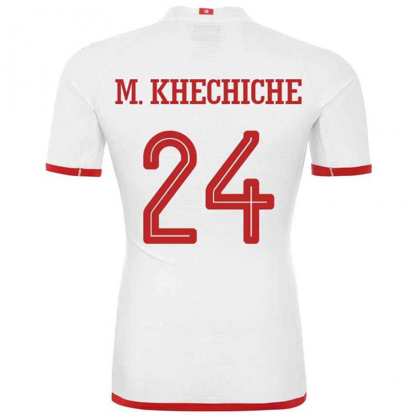 Niño Camiseta Túnez Mohamed Amine Khechiche #24 Blanco 2ª Equipación 22-24 La Camisa México