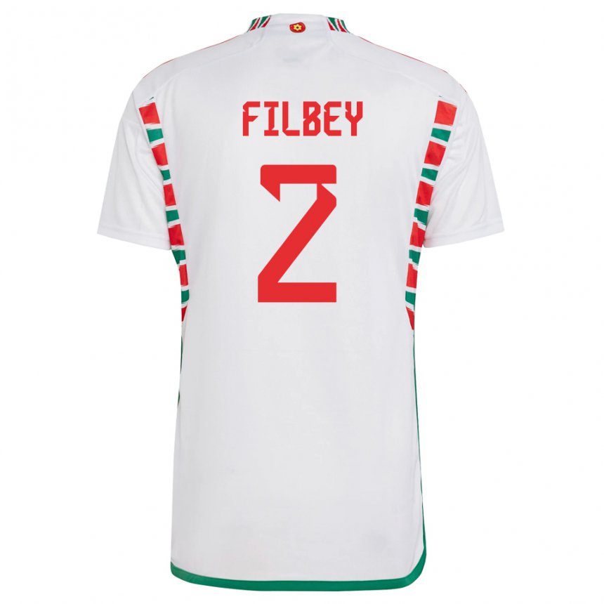 Niño Camiseta Gales Anna Filbey #2 Blanco 2ª Equipación 22-24 La Camisa México