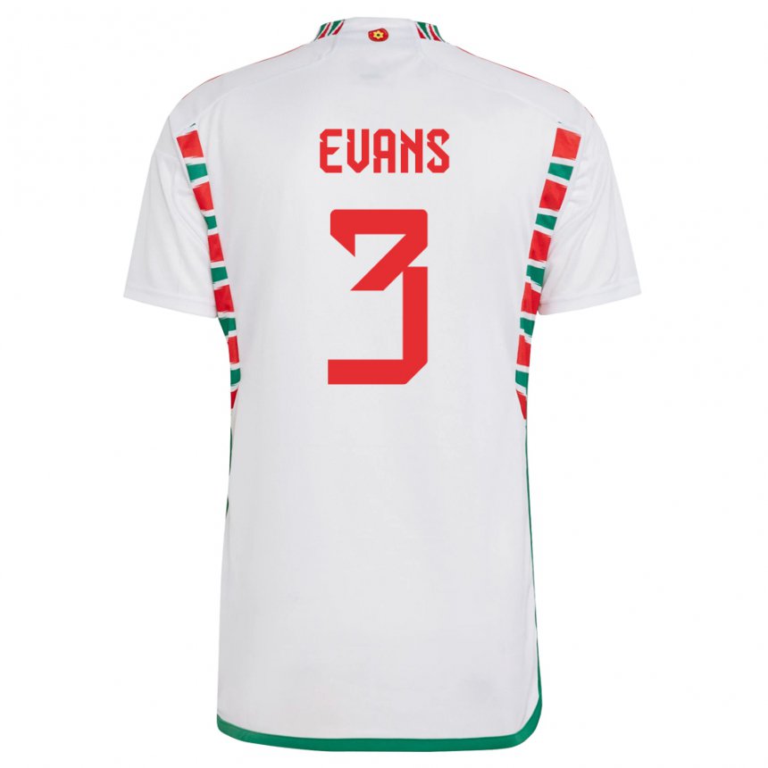 Niño Camiseta Gales Gemma Evans #3 Blanco 2ª Equipación 22-24 La Camisa México