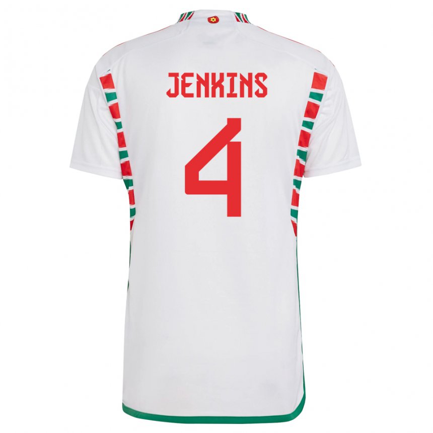 Niño Camiseta Gales Shaunna Jenkins #4 Blanco 2ª Equipación 22-24 La Camisa México