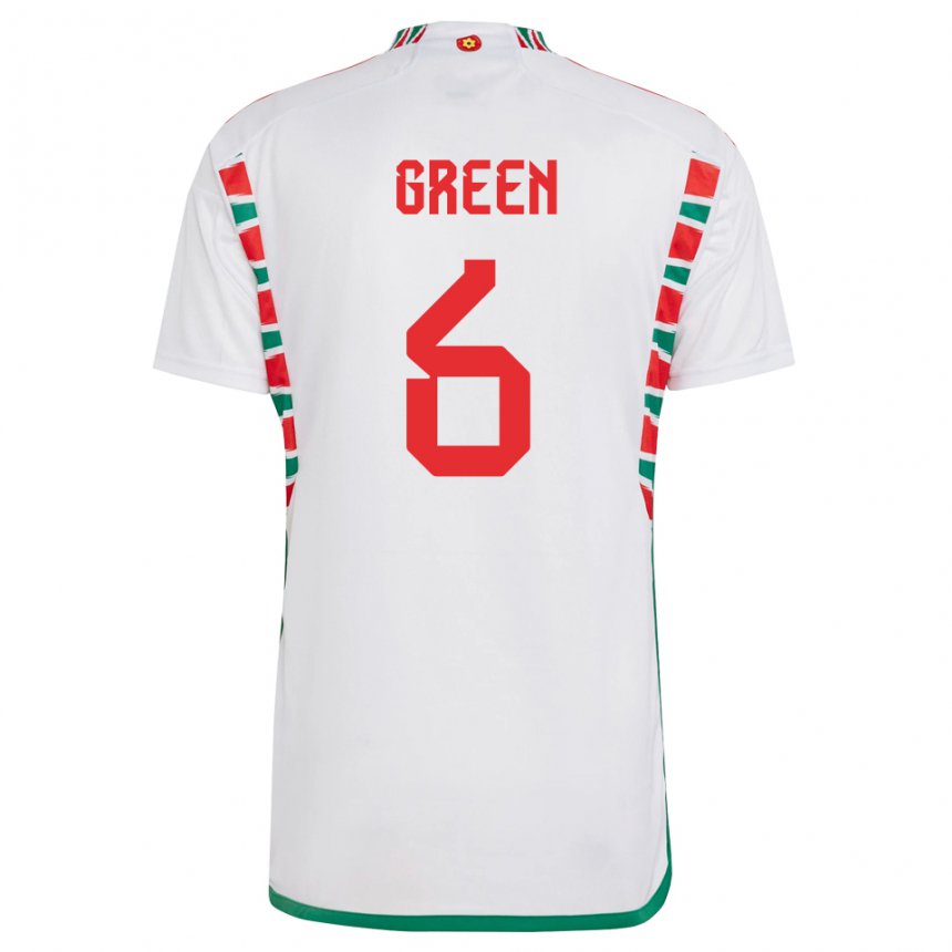 Niño Camiseta Gales Josephine Green #6 Blanco 2ª Equipación 22-24 La Camisa México