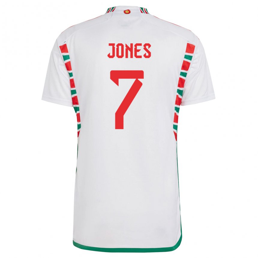 Niño Camiseta Gales Emma Jones #7 Blanco 2ª Equipación 22-24 La Camisa México