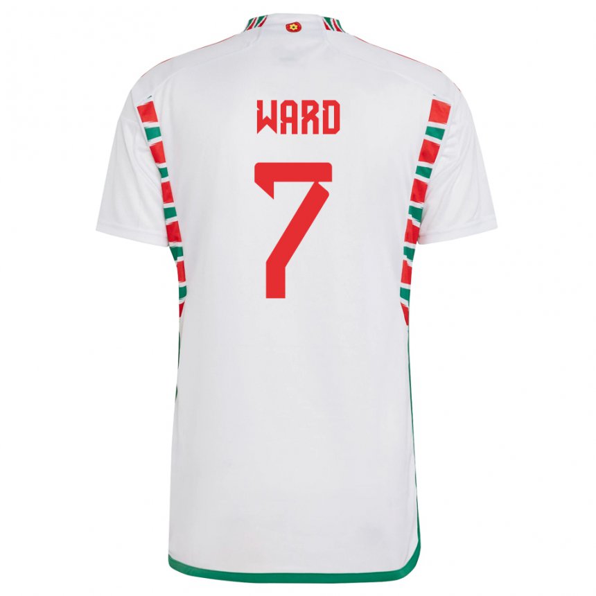 Niño Camiseta Gales Helen Ward #7 Blanco 2ª Equipación 22-24 La Camisa México