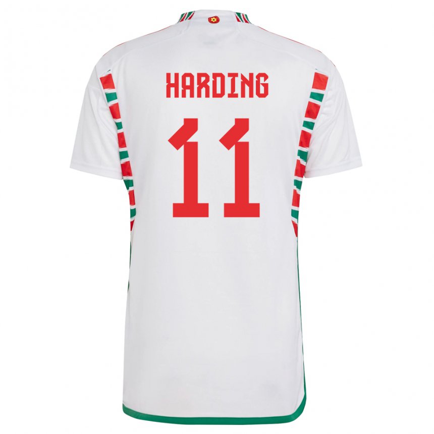 Niño Camiseta Gales Natasha Harding #11 Blanco 2ª Equipación 22-24 La Camisa México