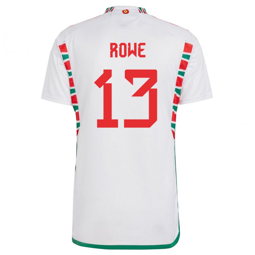 Niño Camiseta Gales Rachel Rowe #13 Blanco 2ª Equipación 22-24 La Camisa México