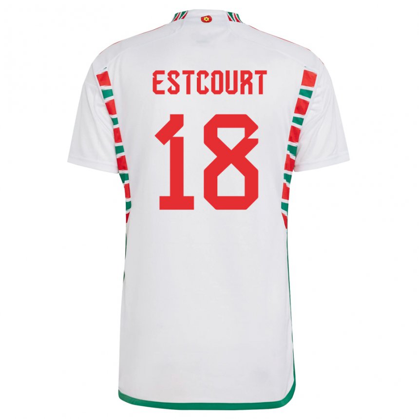 Niño Camiseta Gales Charlie Estcourt #18 Blanco 2ª Equipación 22-24 La Camisa México