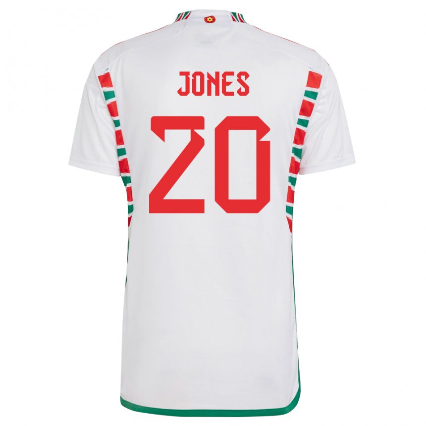 Niño Camiseta Gales Carrie Jones #20 Blanco 2ª Equipación 22-24 La Camisa México