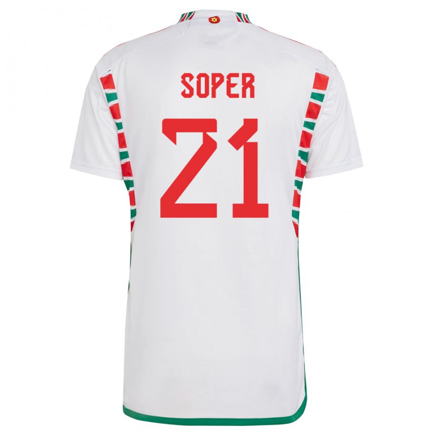 Niño Camiseta Gales Poppy Soper #21 Blanco 2ª Equipación 22-24 La Camisa México