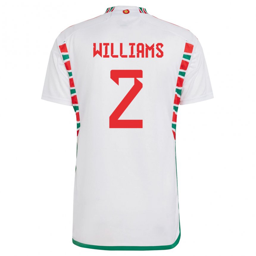 Niño Camiseta Gales Morgan Williams #2 Blanco 2ª Equipación 22-24 La Camisa México