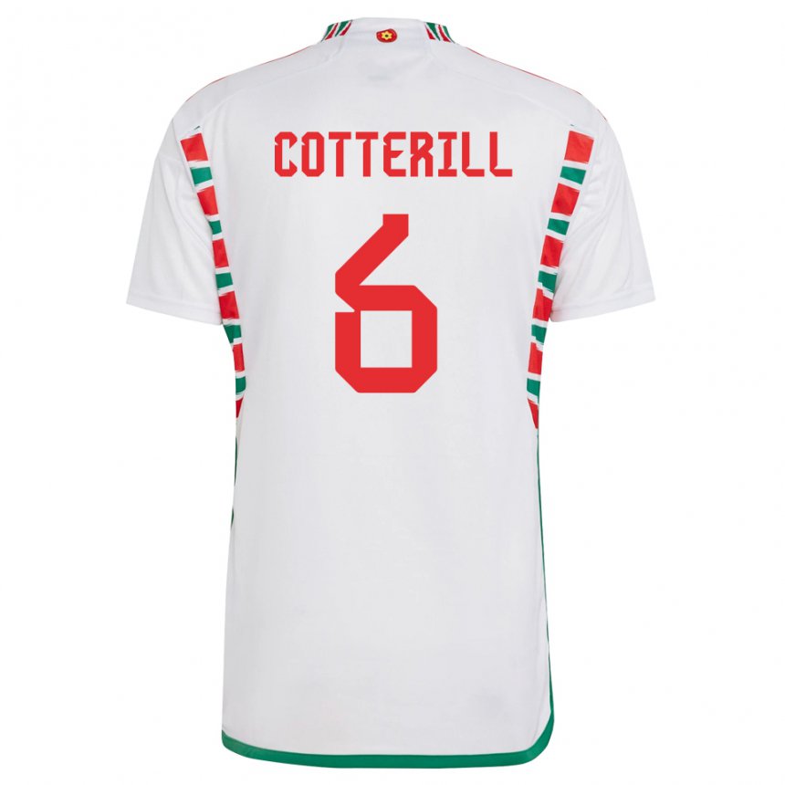 Niño Camiseta Gales Joel Cotterill #6 Blanco 2ª Equipación 22-24 La Camisa México