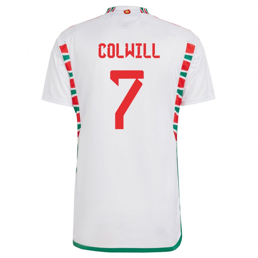 Niño Camiseta Gales Joel Colwill #7 Blanco 2ª Equipación 22-24 La Camisa México