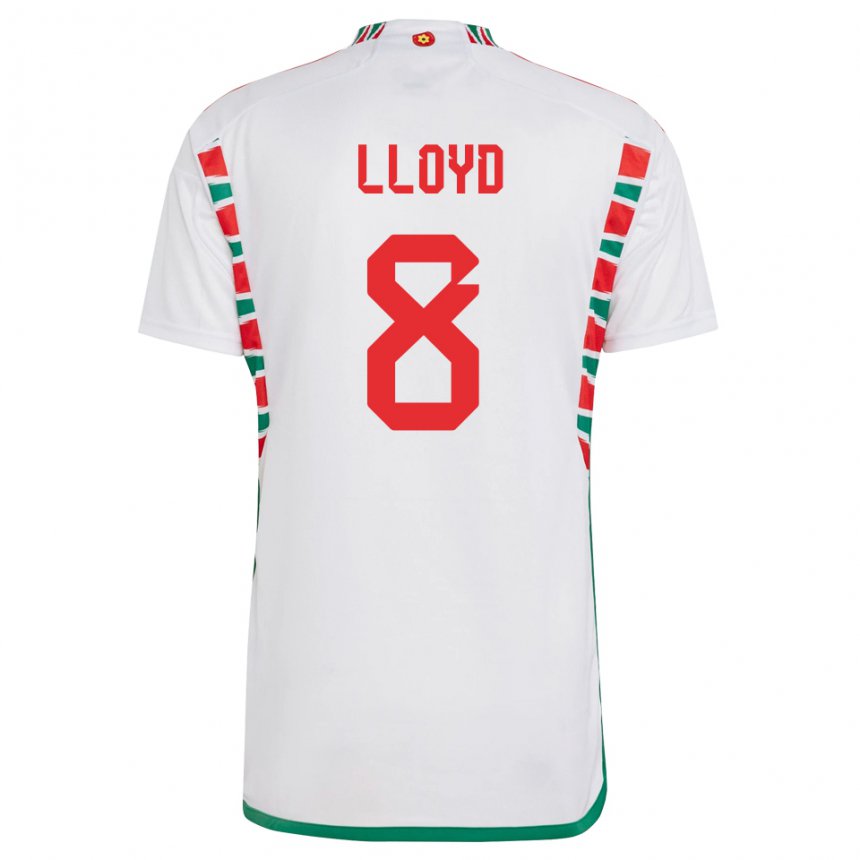 Niño Camiseta Gales Ben Lloyd #8 Blanco 2ª Equipación 22-24 La Camisa México