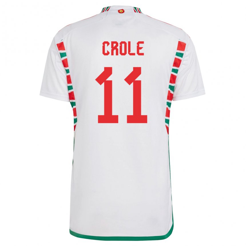 Niño Camiseta Gales James Crole #11 Blanco 2ª Equipación 22-24 La Camisa México