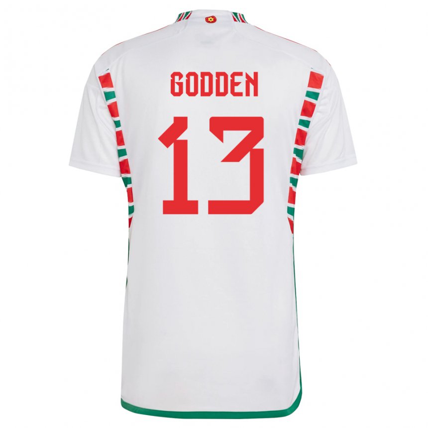 Niño Camiseta Gales Scott Godden #13 Blanco 2ª Equipación 22-24 La Camisa México