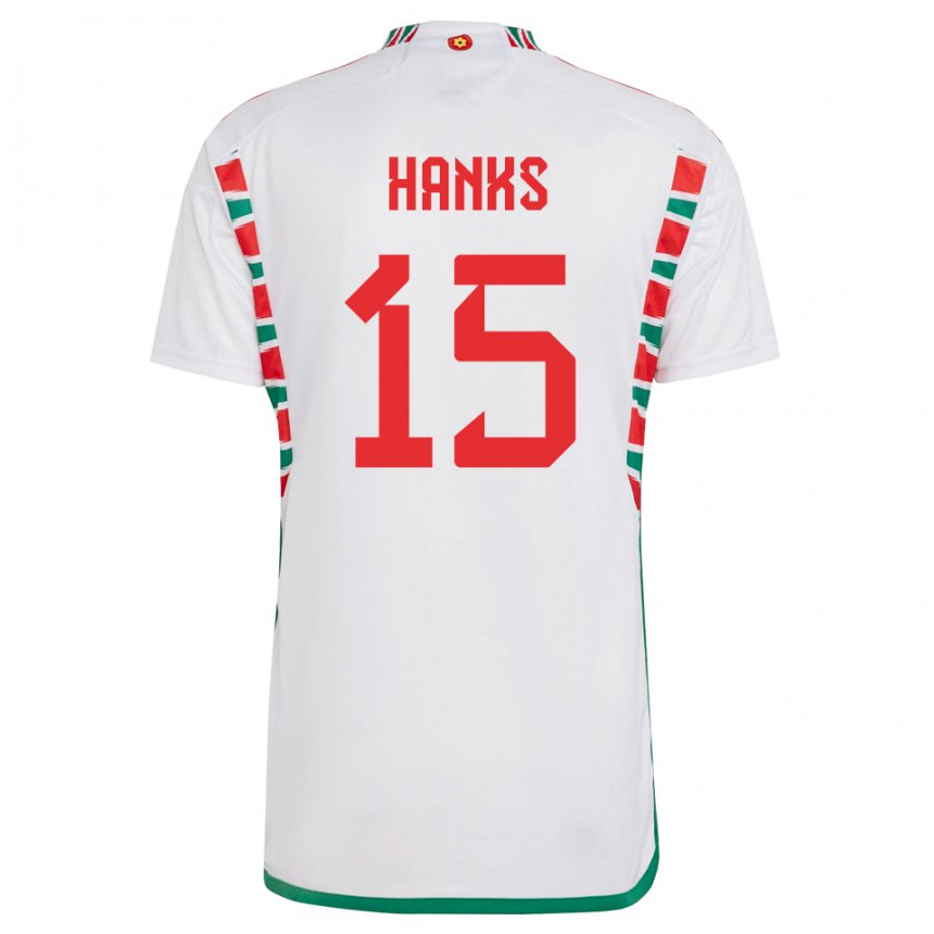 Niño Camiseta Gales Justin Hanks #15 Blanco 2ª Equipación 22-24 La Camisa México