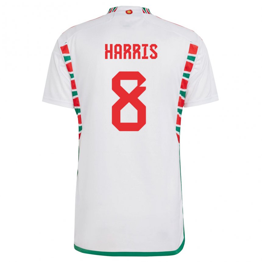 Niño Camiseta Gales Luke Harris #8 Blanco 2ª Equipación 22-24 La Camisa México