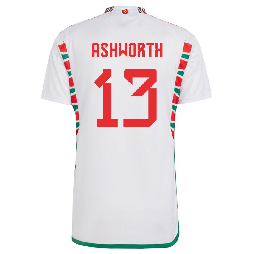 Niño Camiseta Gales Fin Ashworth #13 Blanco 2ª Equipación 22-24 La Camisa México