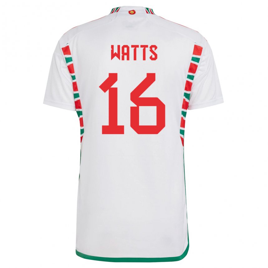 Niño Camiseta Gales Daniel Watts #16 Blanco 2ª Equipación 22-24 La Camisa México