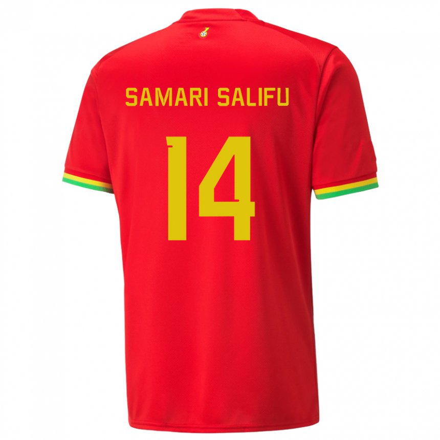 Niño Camiseta Ghana Abass Samari Salifu #14 Rojo 2ª Equipación 22-24 La Camisa México