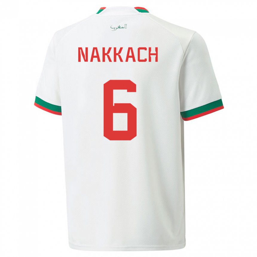 Niño Camiseta Marruecos Elodie Nakkach #6 Blanco 2ª Equipación 22-24 La Camisa México