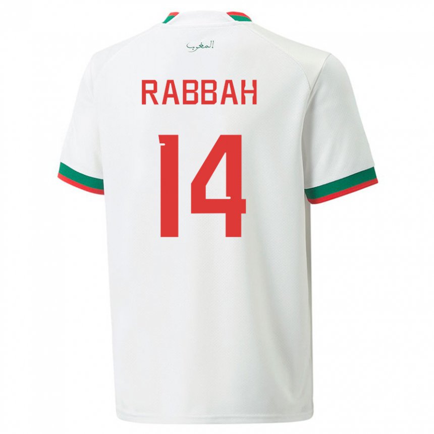 Niño Camiseta Marruecos Aziza Rabbah #14 Blanco 2ª Equipación 22-24 La Camisa México