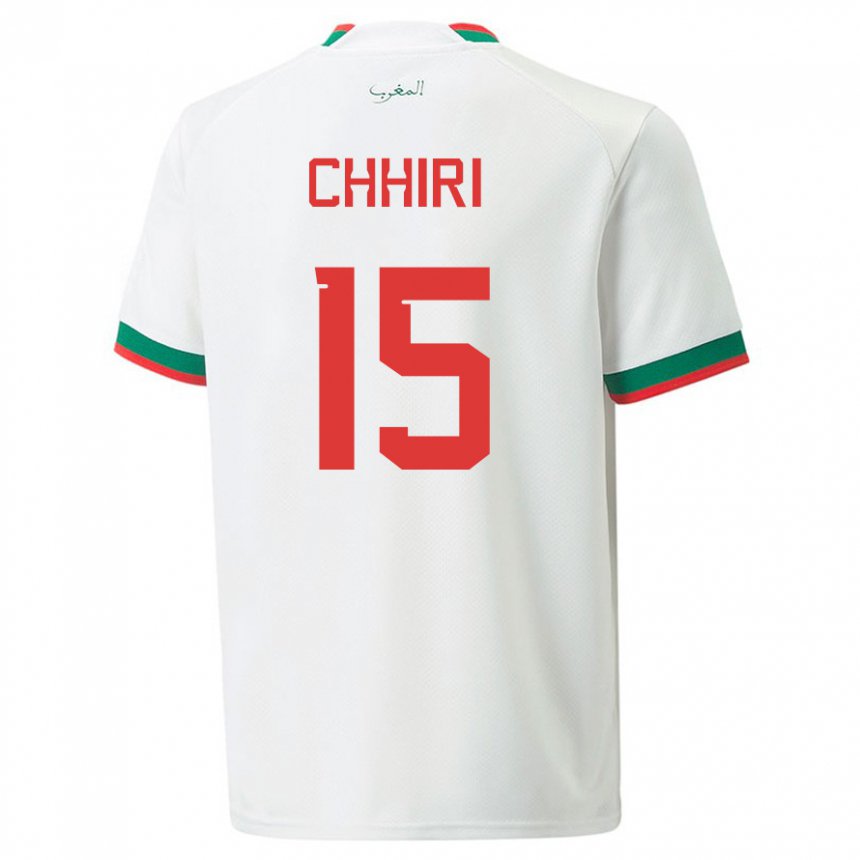 Niño Camiseta Marruecos Ghizlane Chhiri #15 Blanco 2ª Equipación 22-24 La Camisa México